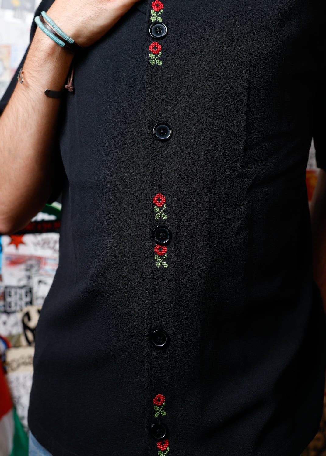 Red Roses Button Down