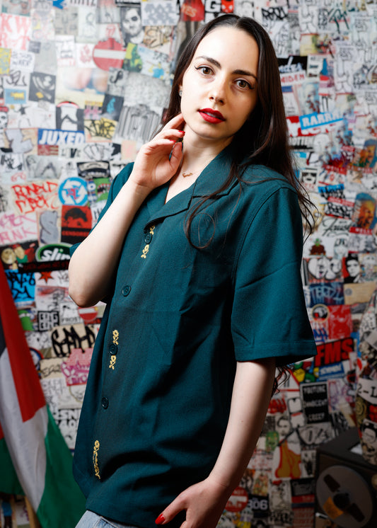 Golden Teal Button Down