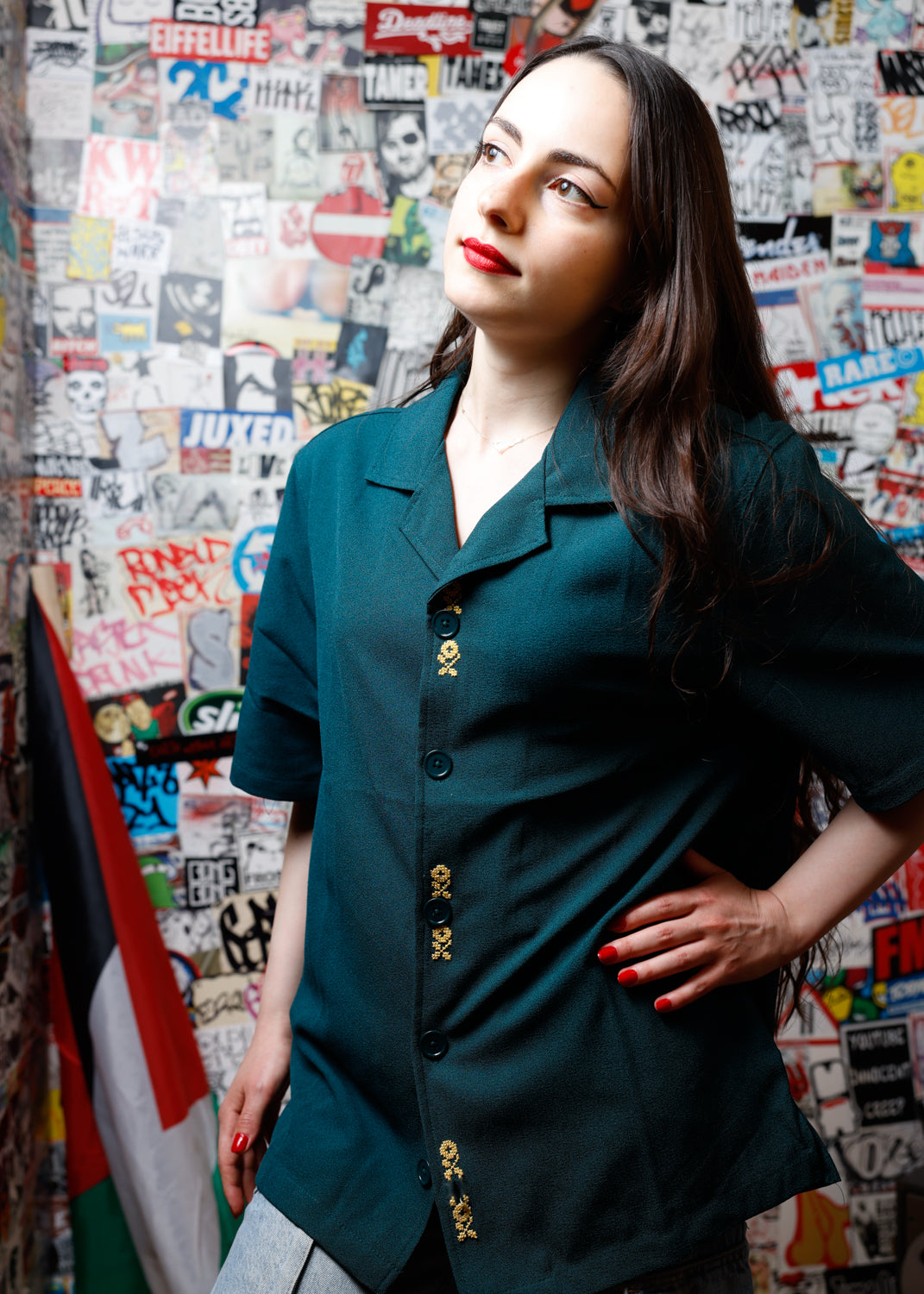 Golden Teal Button Down